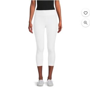 New Time and Tru Women’s White Capri High Rise Leggings Size Small NWT